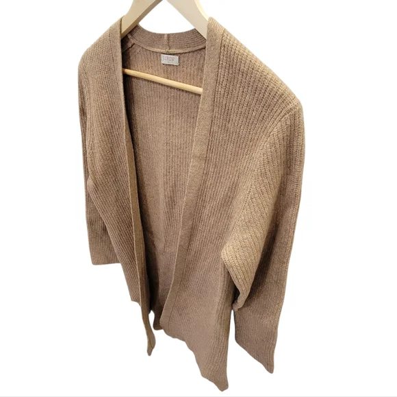 J.Crew Ribbed Knit Open Front Cardigan Sweater Tan Lambswool Neutral Women's S/M - Picture 7 of 15